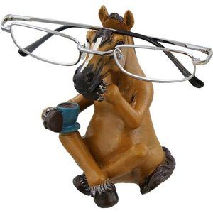 Whimsical Sitting Horse Eyeglasses Holder Stand - Fun Glasses Keeper
